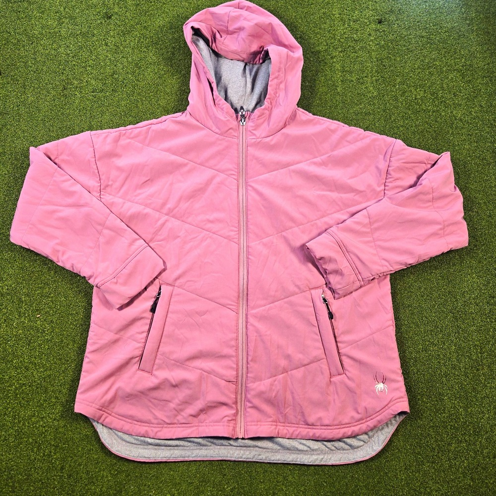 Spyder Jacket Women's Large Pink Full Zip Hooded